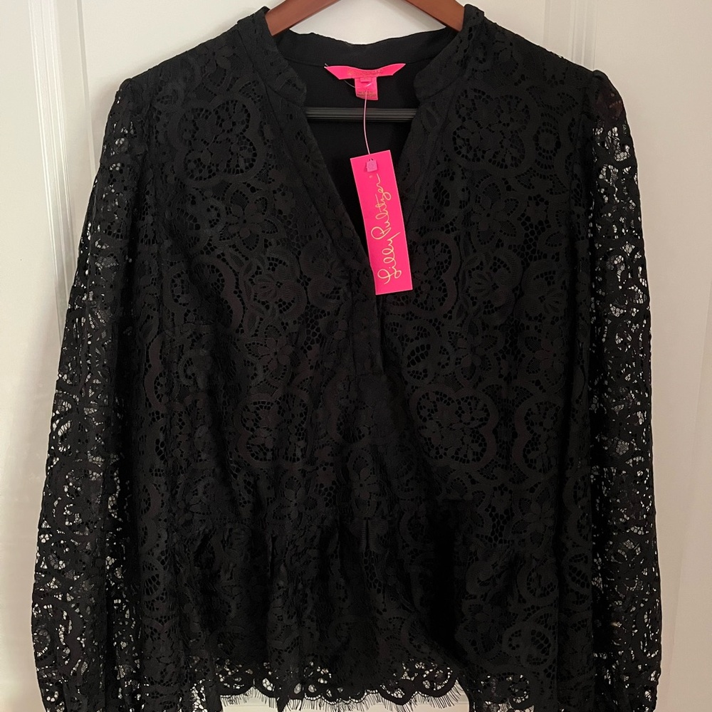 Lilly Pulitzer Jacelynne Long Sleeve Lace Blouse